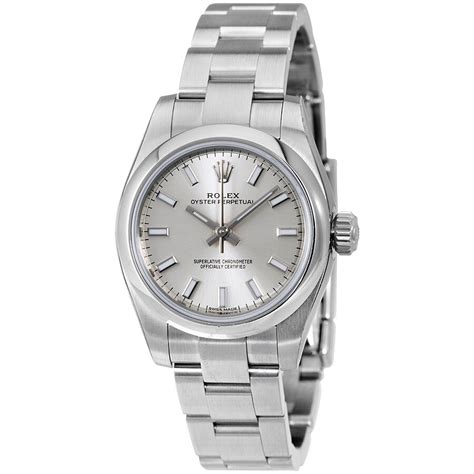 rolex lady oyster perpetual silver dial|rolex oyster perpetual price list.